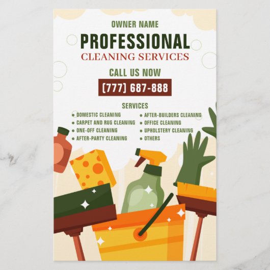 Professional Cleaning Service Business Adverteren Flyer (Voorkant)