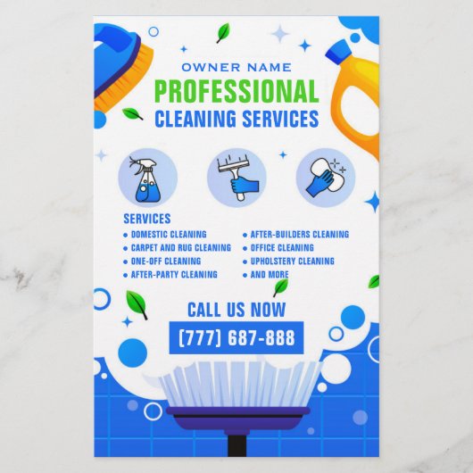 Professional Cleaning Service Business Adverteren Flyer (Voorkant)