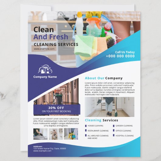 Professional Cleaning Service Flyer Template (Voorkant)
