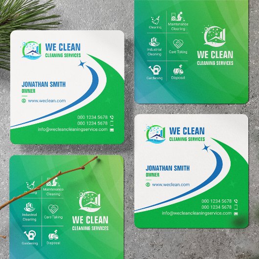 Professional Cleaning Service, Gardening, Disposal Vierkante Visitekaartje