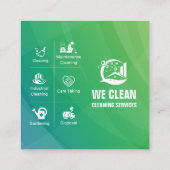 Professional Cleaning Service, Gardening, Disposal Vierkante Visitekaartje (Achterkant)