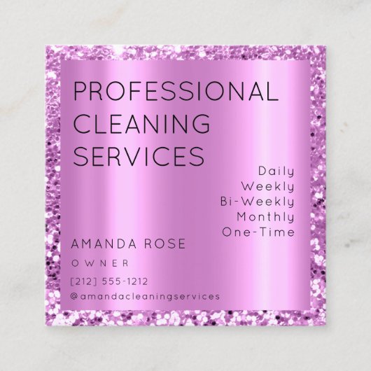 Professional Cleaning Service Residence Pink Purpl Afsprakenkaartje (Voorkant)