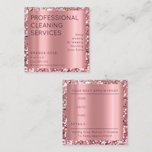 Professional Cleaning Service Residence Roos Gold Afsprakenkaartje (Voorkant / Achterkant)