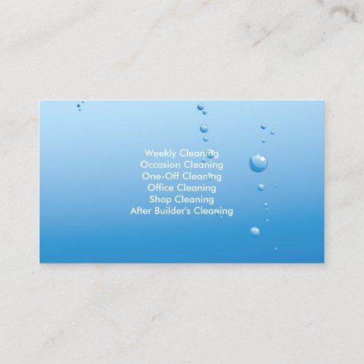 Professional Cleaning Service Visitekaartje (Achterkant)