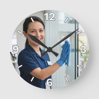 Professional Cleaning Service Window Decor Ronde Klok