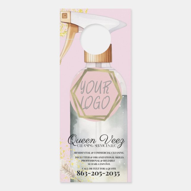 Professional Cleaning Services Girly Waterbottle Deurhanger (Voorkant)