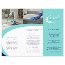 Professional cleaning services leaflet aqua blue