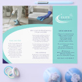 Professional cleaning services leaflet aqua blue flyer (Enkel)