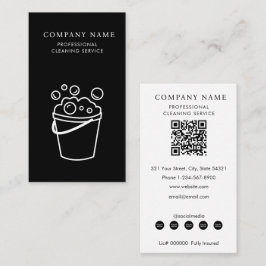Professional Cleaning Services Logo Modern Black Visitekaartje