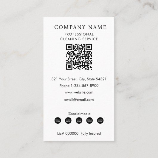 Professional Cleaning Services Logo Modern Boho Visitekaartje (Achterkant)