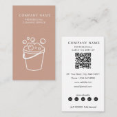 Professional Cleaning Services Logo Modern Boho Visitekaartje (Voorkant / Achterkant)