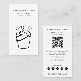 Professional Cleaning Services Logo Modern White Visitekaartje