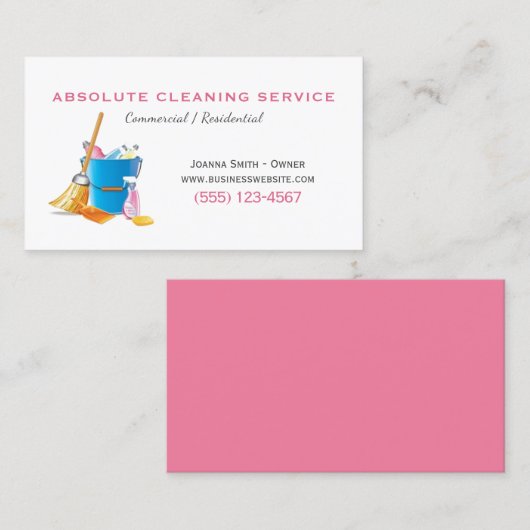 Professional Cleaning Supplies Clean Service Visitekaartje (Voorkant / Achterkant)