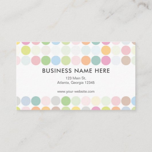 Professional Colorful Pastel Polka Visitekaartje (Achterkant)