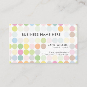 Professional Colorful Pastel Polka Visitekaartje