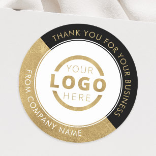 Professional Company Logo Gold Hartelijk dank Ronde Sticker