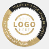 Professional Company Logo Gold Hartelijk dank Ronde Sticker (Voorkant)