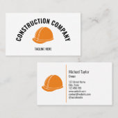 Professional Construction Contractor Builder Metal Visitekaartje (Voorkant / Achterkant)