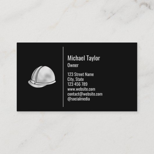 Professional Construction Contractor Builder Metal Visitekaartje (Achterkant)