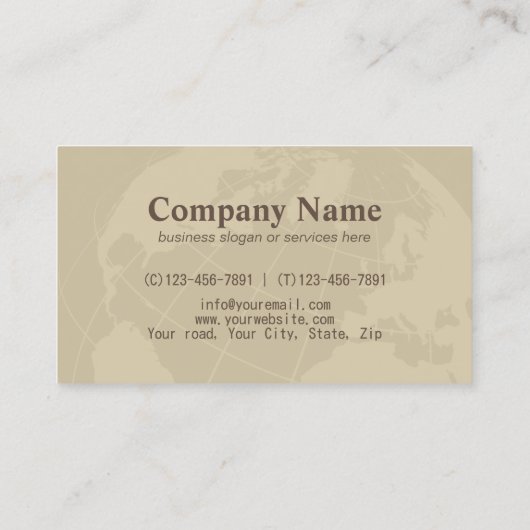 Professional Construction Global Tools Carpentry Visitekaartje (Achterkant)