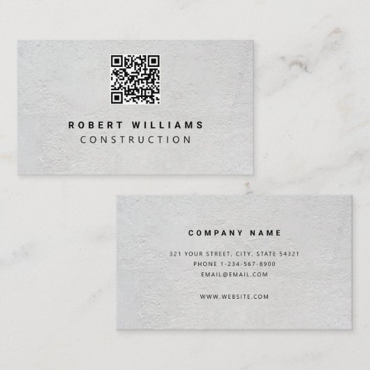 Professional Construction QR Code Visitekaartje (Voorkant / Achterkant)