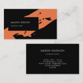 Professional Consultant Modern Black Oranje Visitekaartje (Voorkant / Achterkant)