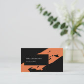Professional Consultant Modern Black Oranje Visitekaartje (Staand voorkant)
