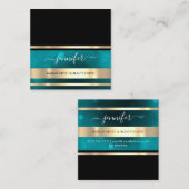 Professional Consulting Hairdresser Gold Black Vierkante Visitekaartje (Voorkant / Achterkant)