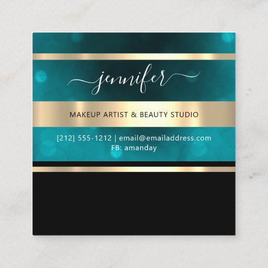 Professional Consulting Hairdresser Gold Black Vierkante Visitekaartje (Achterkant)