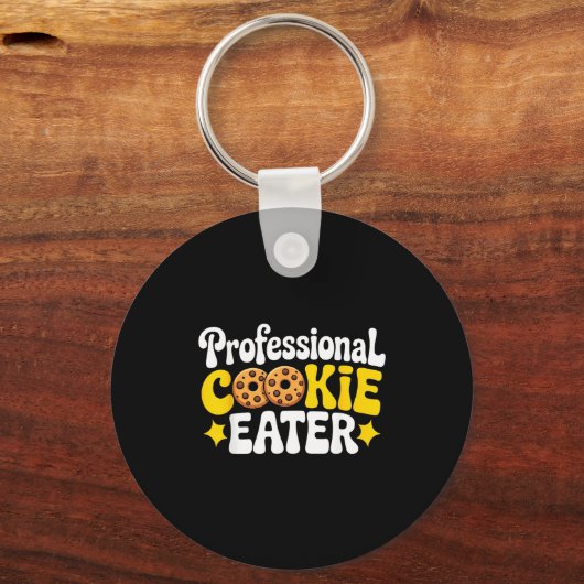 Professional Cookie Eater Cookie Lover Chocolate C Sleutelhanger (Voorkant)