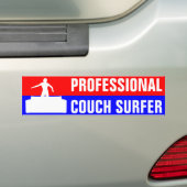 Professional Couch Surfer Bumpersticker (Op auto)