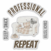 Professional Couch Tester – Cozy Paws Collection Sticker (Voorkant)