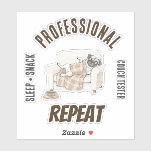 Professional Couch Tester – Cozy Paws Collection Sticker (Vel)