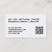 Professional CPR Instructor Business Cards with QR Visitekaartje (Achterkant)