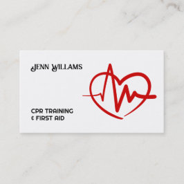 Professional CPR Instructor Business Cards with QR Visitekaartje