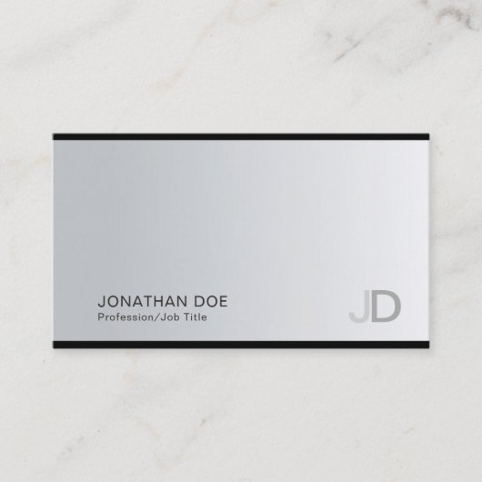 Professional Creative Modern Monogram Silver Cool Visitekaartje (Voorkant)