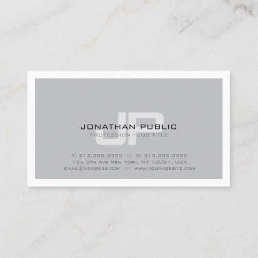 Professional Creative Monogram Chic Plain Trendy Visitekaartje (Achterkant)