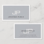 Professional Creative Monogram Chic Plain Trendy Visitekaartje (Voorkant / Achterkant)