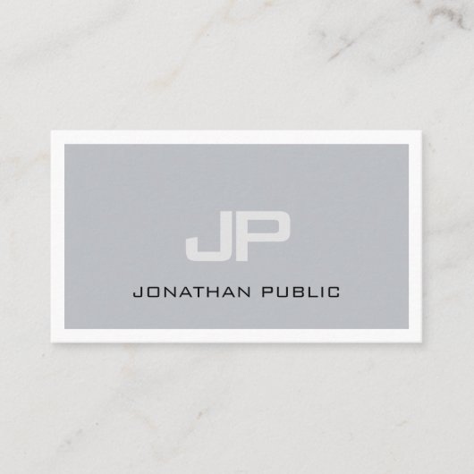 Professional Creative Monogram Chic Plain Trendy Visitekaartje (Voorkant)