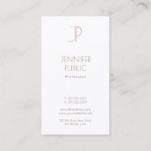 Professional Creative Monogram Design Modern Plain Visitekaartje (Achterkant)
