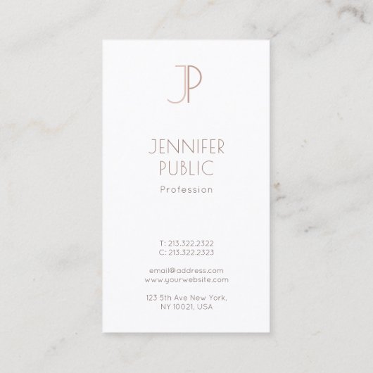 Professional Creative Monogram Design Modern Plain Visitekaartje (Achterkant)