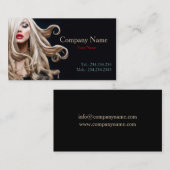 Professional Curly model Blonde Hair-stylist kaart Visitekaartje (Voorkant / Achterkant)