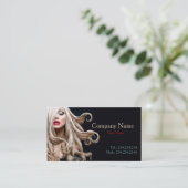Professional Curly model Blonde Hair-stylist kaart Visitekaartje (Staand voorkant)