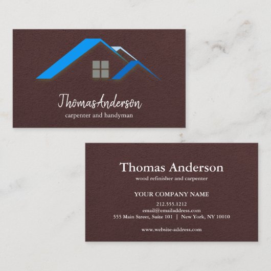 Professional Custom Black Building Construction Visitekaartje (Voorkant / Achterkant)