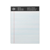 Professional Custom Business Logo Black Notepad  Notitieblok (Linkerzijde)