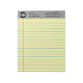 Professional Custom Business Logo Grey Notepad  Notitieblok (Linkerzijde)