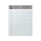 Professional Custom Business Logo Grey Notepad  Notitieblok (Linkerzijde)