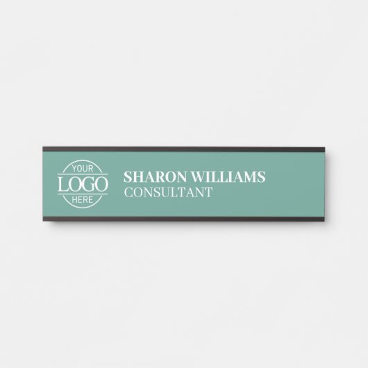 Professional Custom Business Logo Job Title Teal Deurbordje (Voorkant)