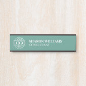 Professional Custom Business Logo Job Title Teal Deurbordje (Voorkant)