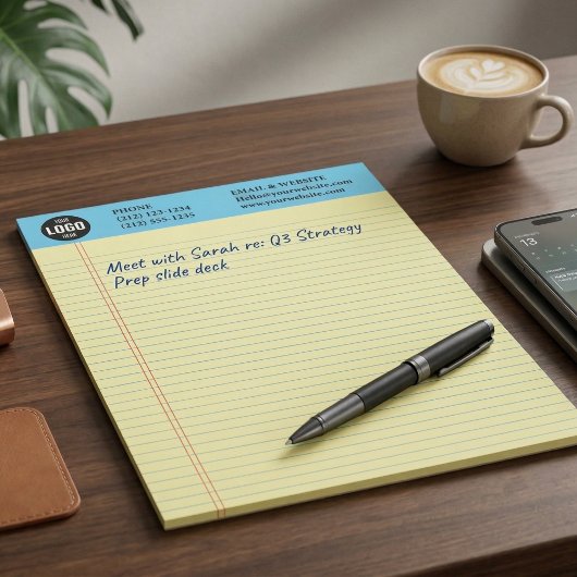 Professional Custom Business Logo Yellow Notepad  Notitieblok